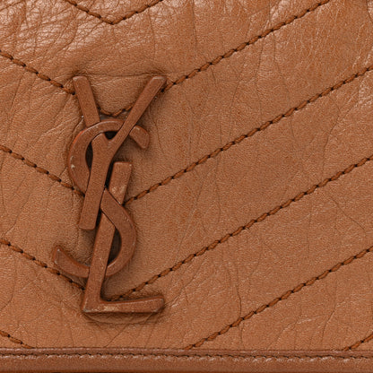 Saint Laurent Crinkled Calfskin Matelasse Monogram Medium Niki Chain Satchel Caramel 9 of 17