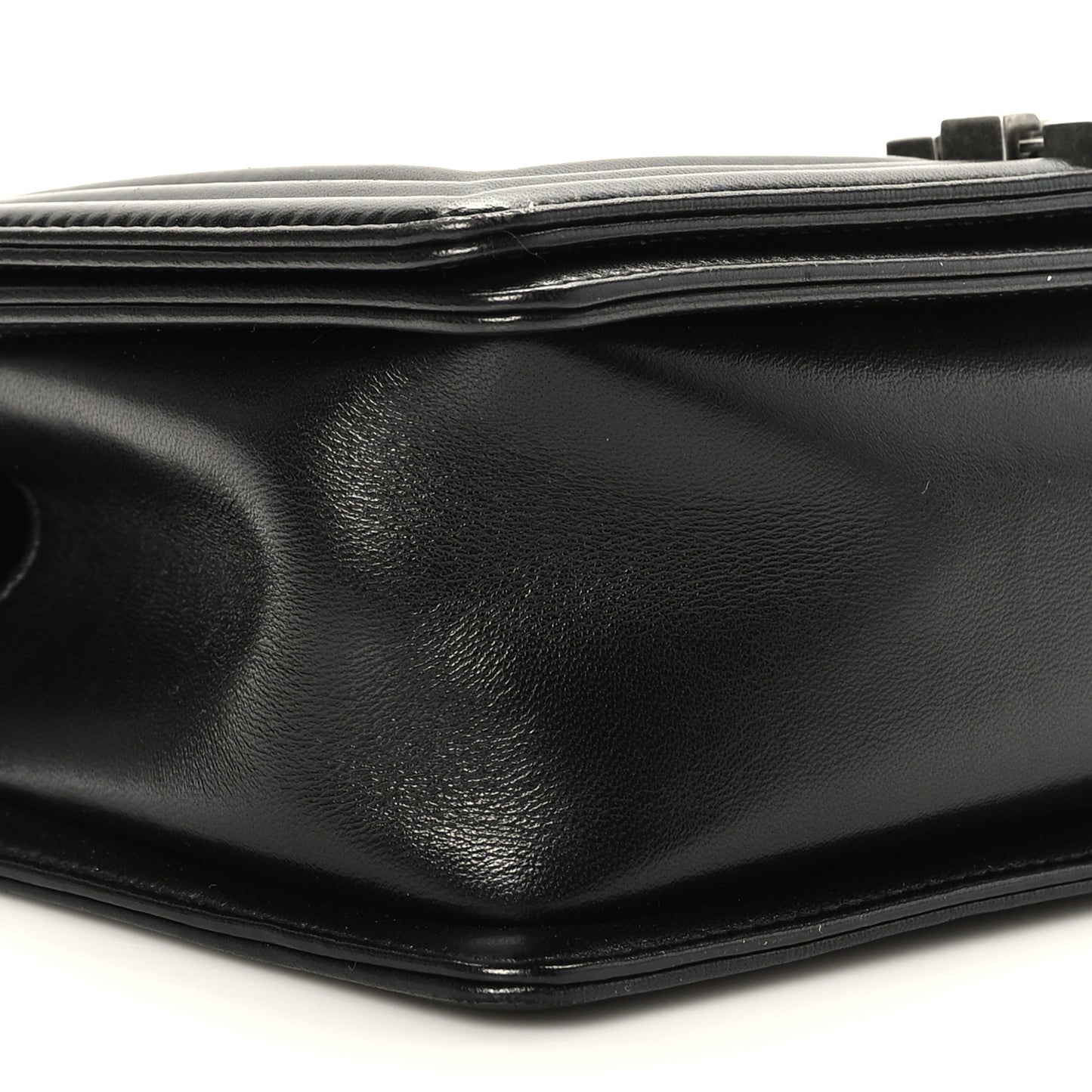 Lambskin Quilted Medium Boy Flap Black