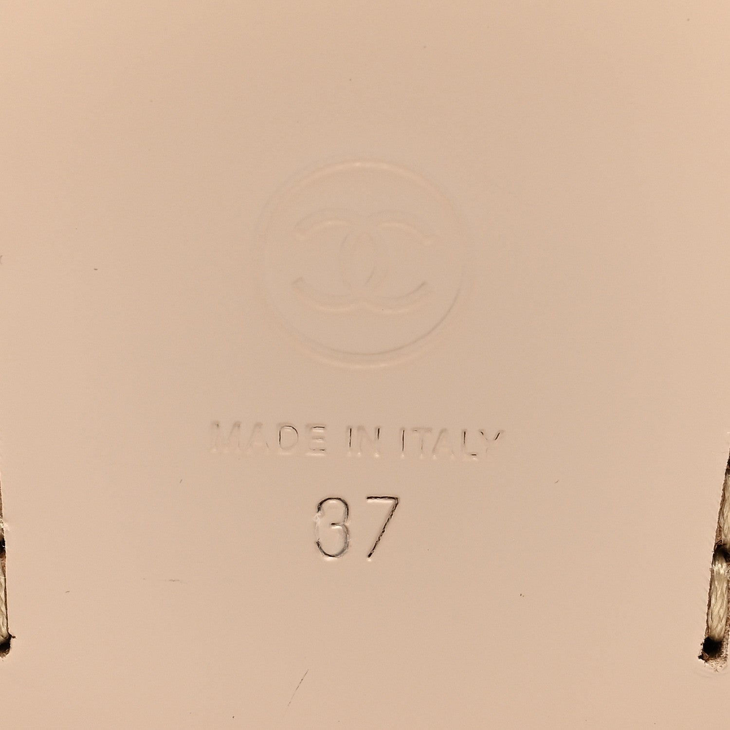 Chanel Shiny Calfskin CC Loafers 37 Beige White 6 of 8