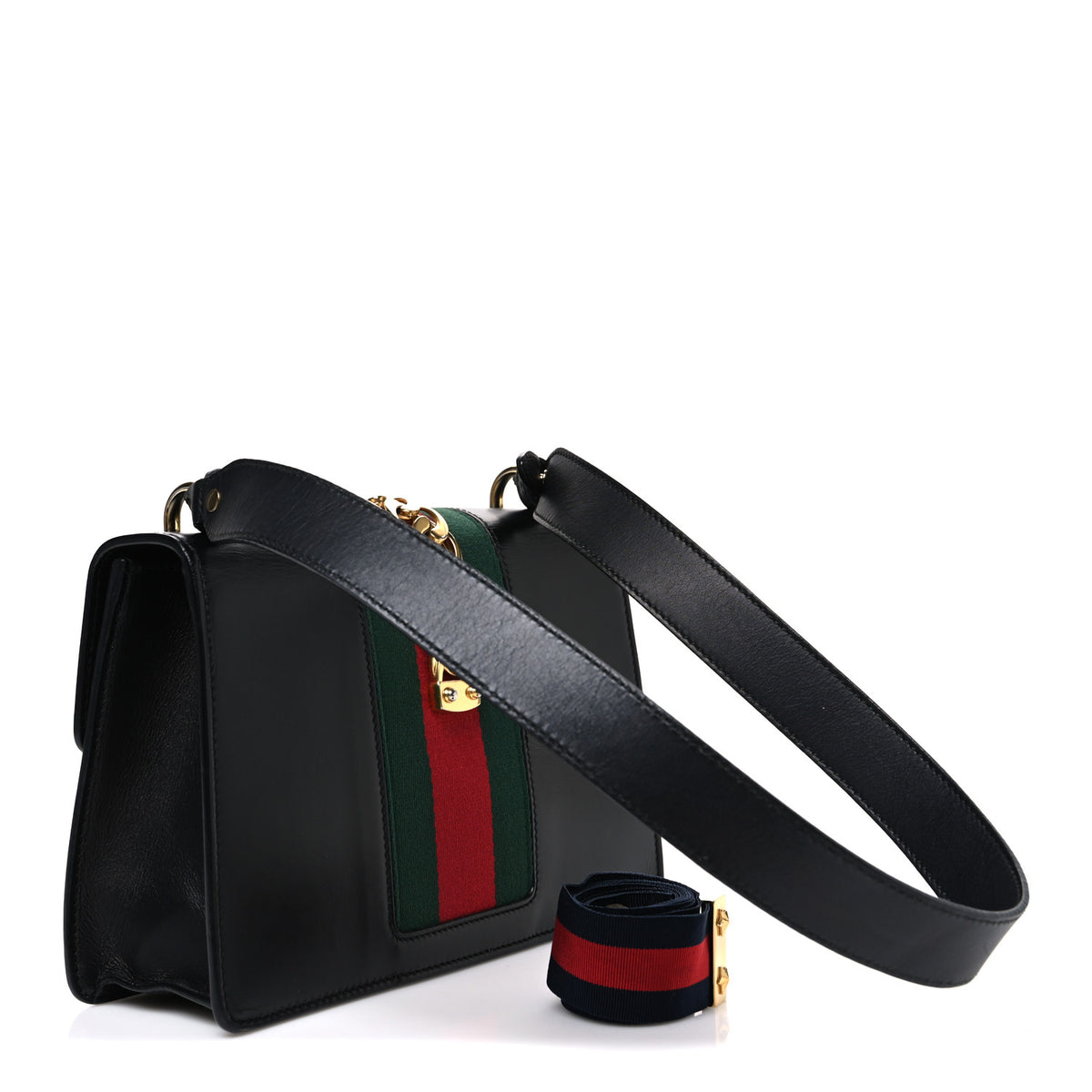 Calfskin Small Sylvie Shoulder Bag Black