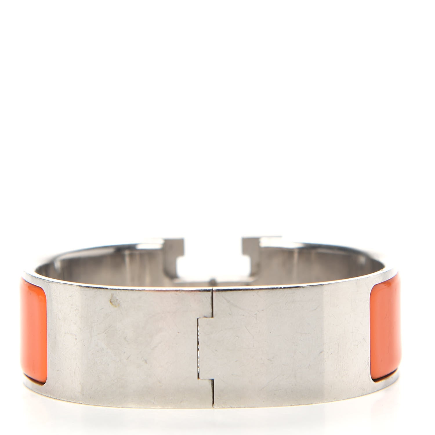 Hermes Enamel Wide Clic Clac H Bracelet GM Orange 3 of 5