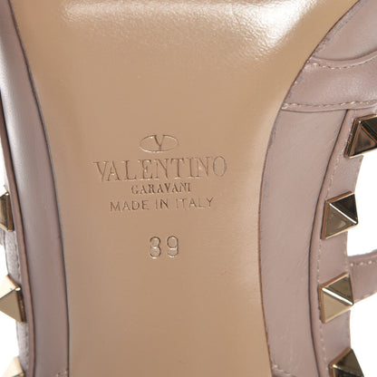 Valentino Garavani Calfskin Nappa Rockstud Ankle Strap 100mm Pumps 39 Poudre 6 of 8