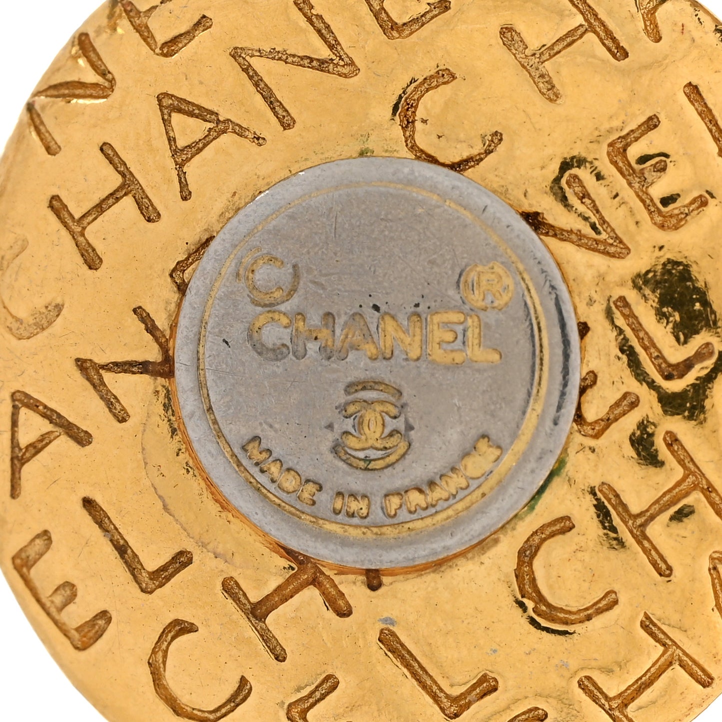 Metal Coco Chanel Link Short Necklace Gold