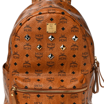 MCM Visetos Medium Sprinkle Stud Stark Backpack Cognac 6 of 25