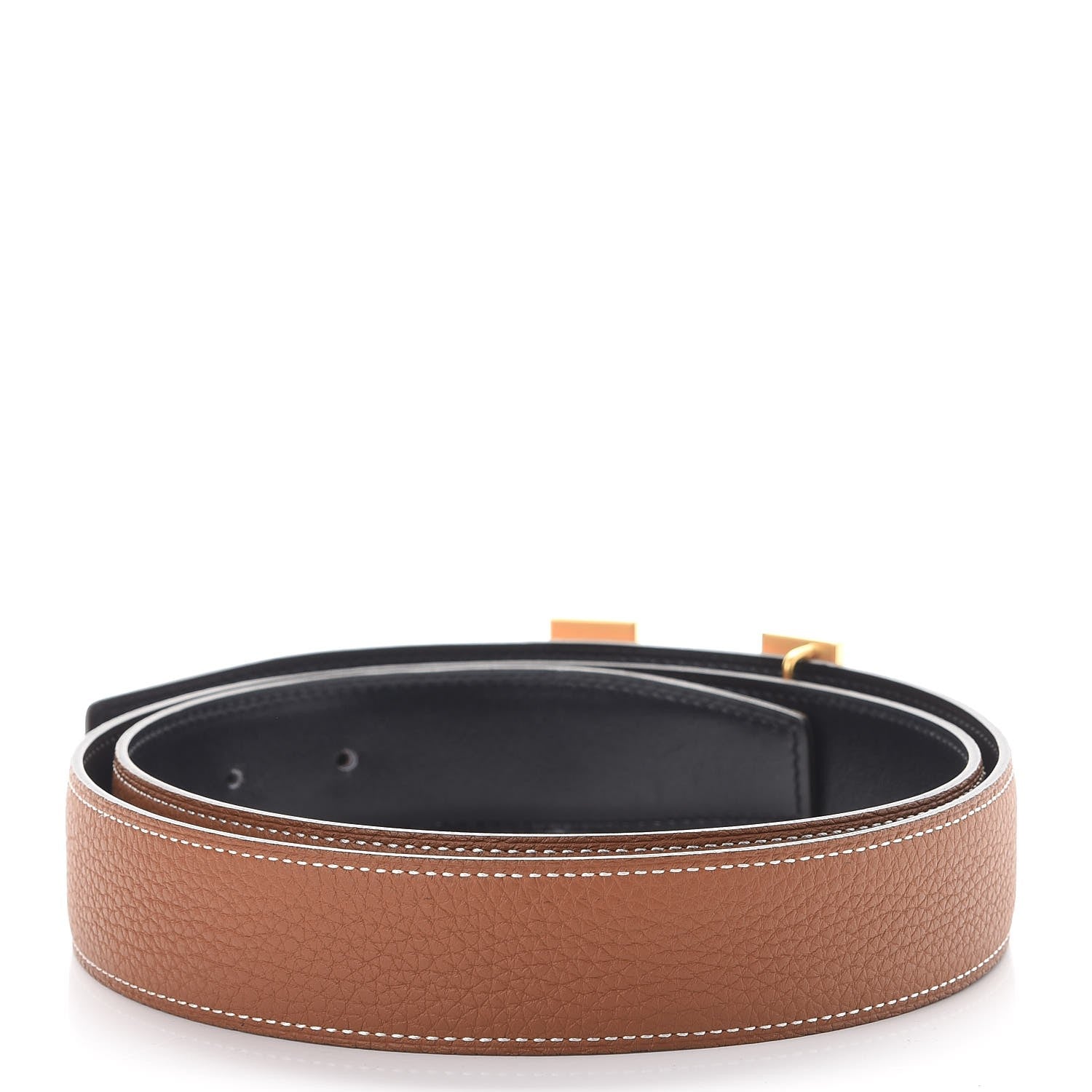 Hermes Box Togo 32mm H Belt 90 Black Gold 4 of 9