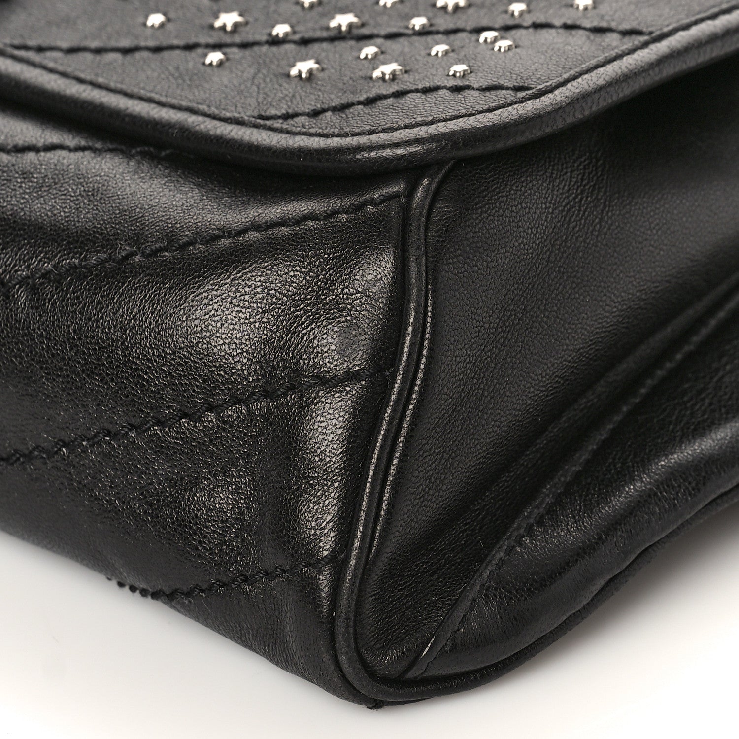 Saint Laurent Calfskin Studded Stardust Monogram Niki Shoulder Bag Black 7 of 8