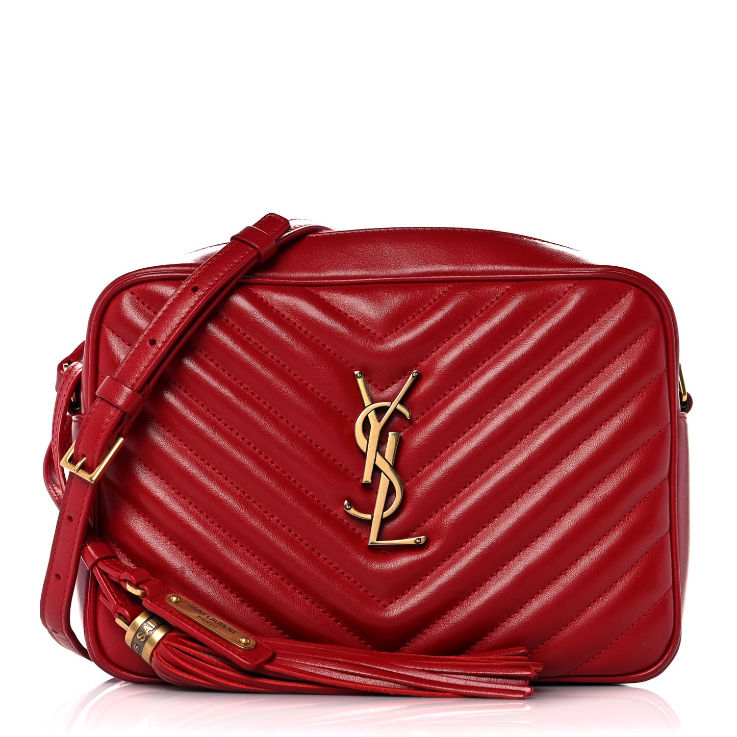 Calfskin Matelasse Monogram Lou Camera Bag Red