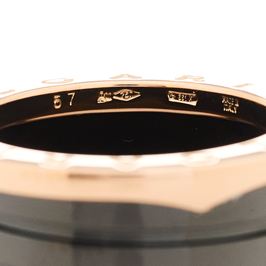 18K Rose Gold Black Ceramic B.Zero1 Four-Band Ring 57 8