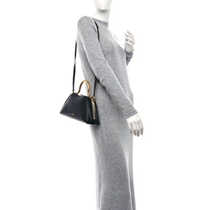 Bulgari Soft Calfskin Serpentine Top Handle Bag Black 2 of 9