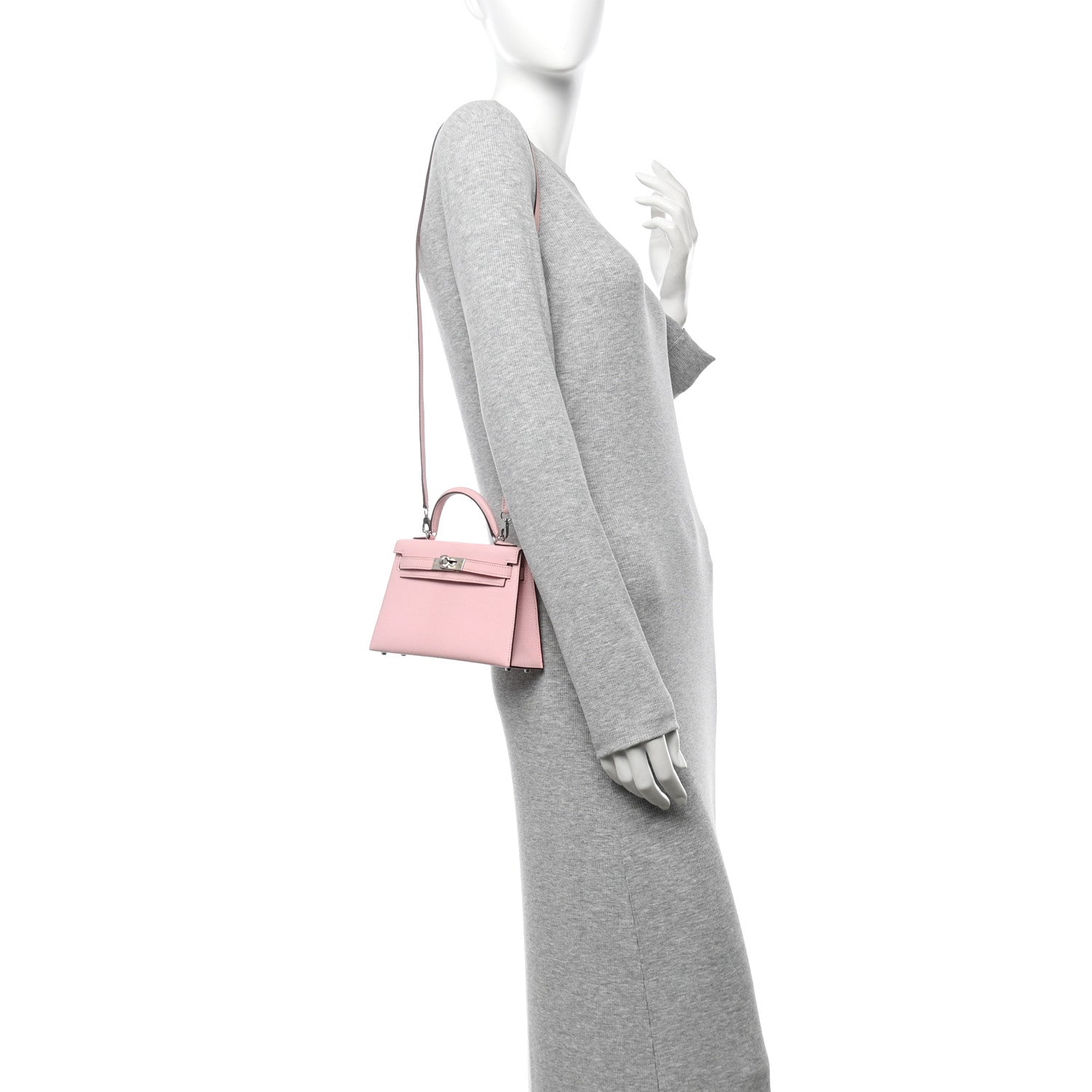 Hermes Chevre Mysore Mini Kelly Sellier 20 Rose Sakura 2 of 12