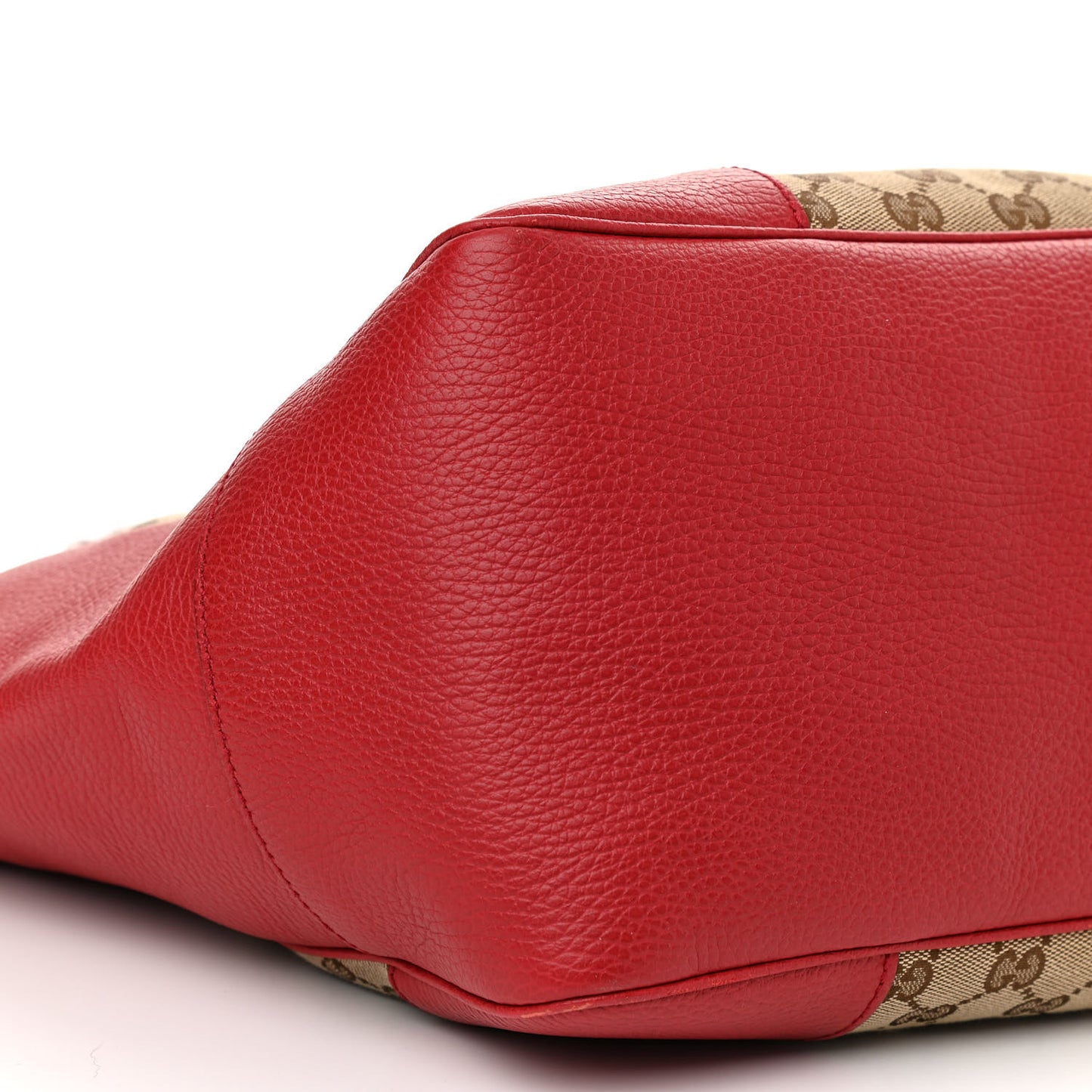 Monogram Bree Zippered Tote Beige Red