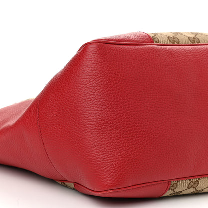Gucci Monogram Bree Zippered Tote Beige Red 9 of 10