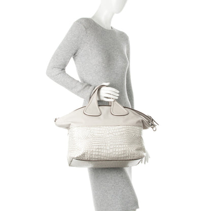 Givenchy Calfskin Crocodile Embossed Medium Nightingale Off White 3 of 8