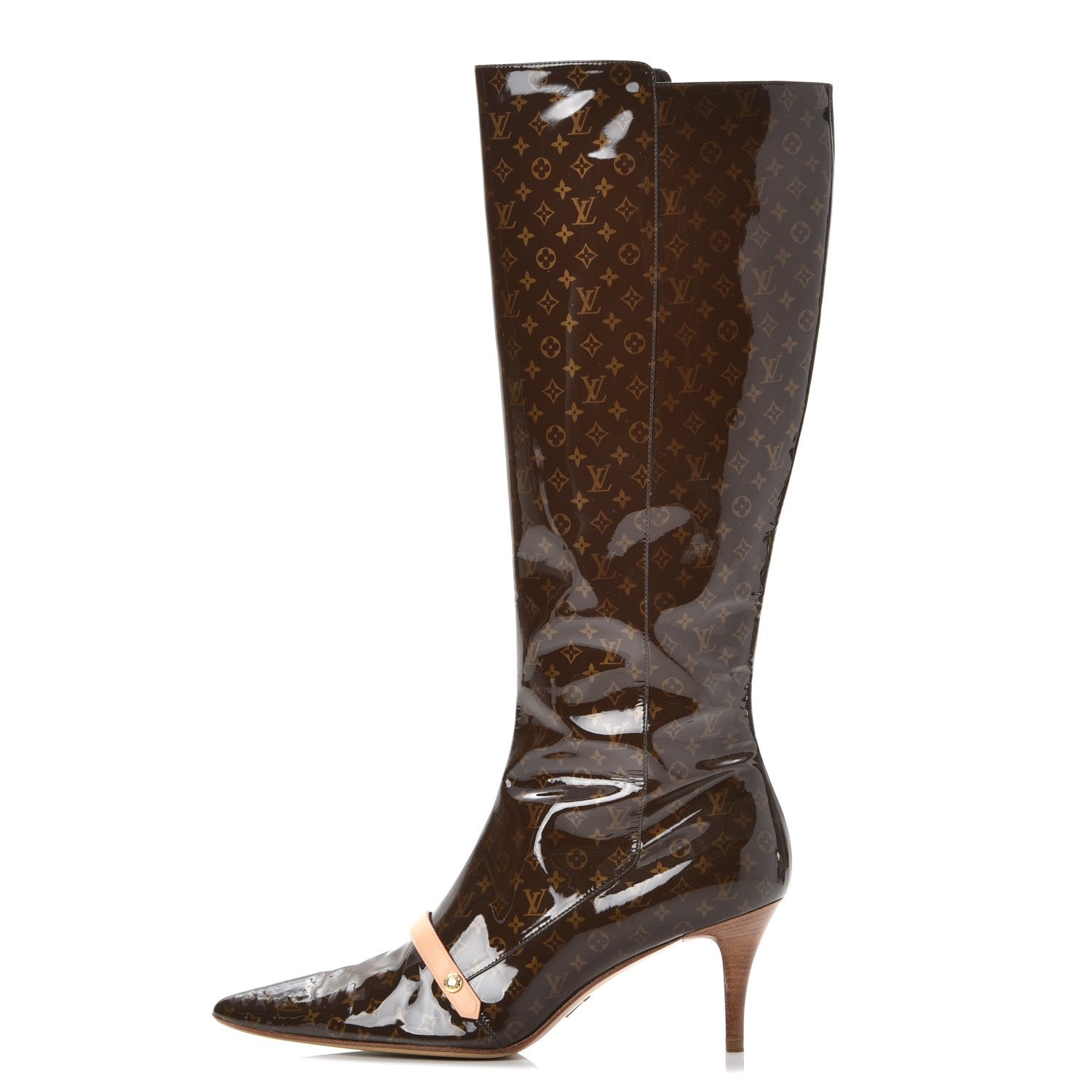 Louis Vuitton Monogram Patent Gina Knee Boots 40 1 of 9