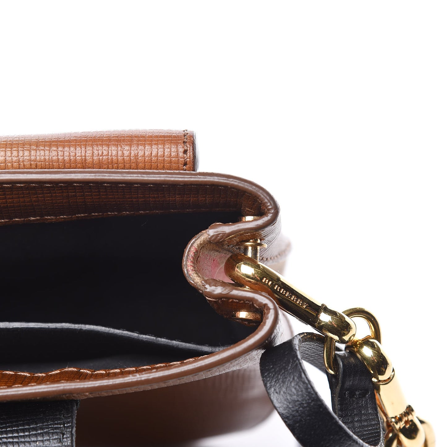 Derby Calfskin Small Square Buckle Belt Bag Tan Black