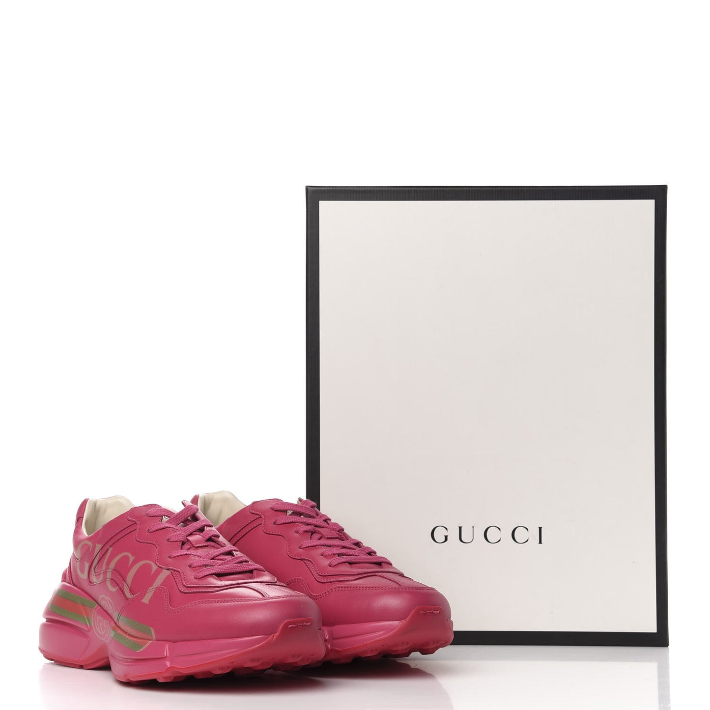 Calfskin Logo Mens Rhyton Sneakers 9.5 Box Pink