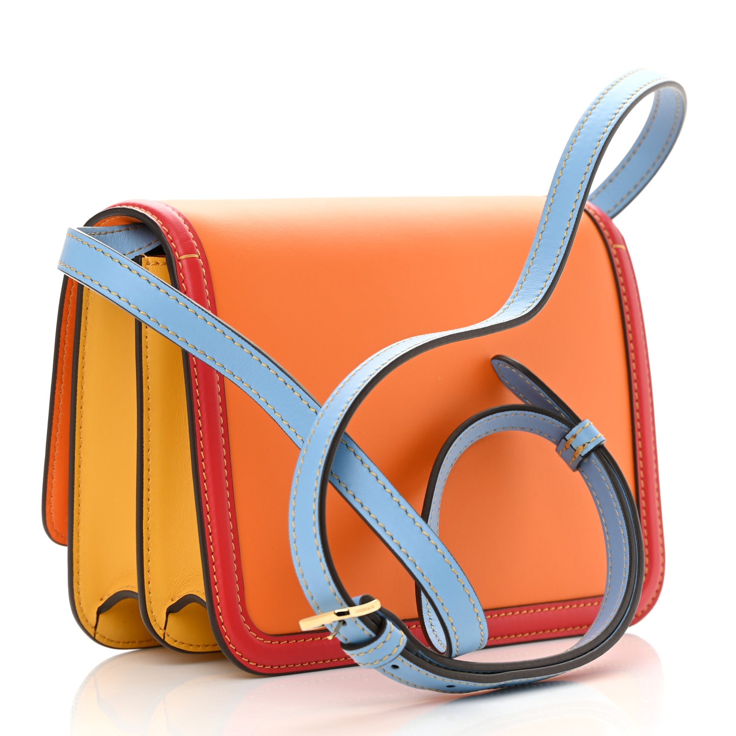 Calfskin Small TB Bag Orange Multicolor