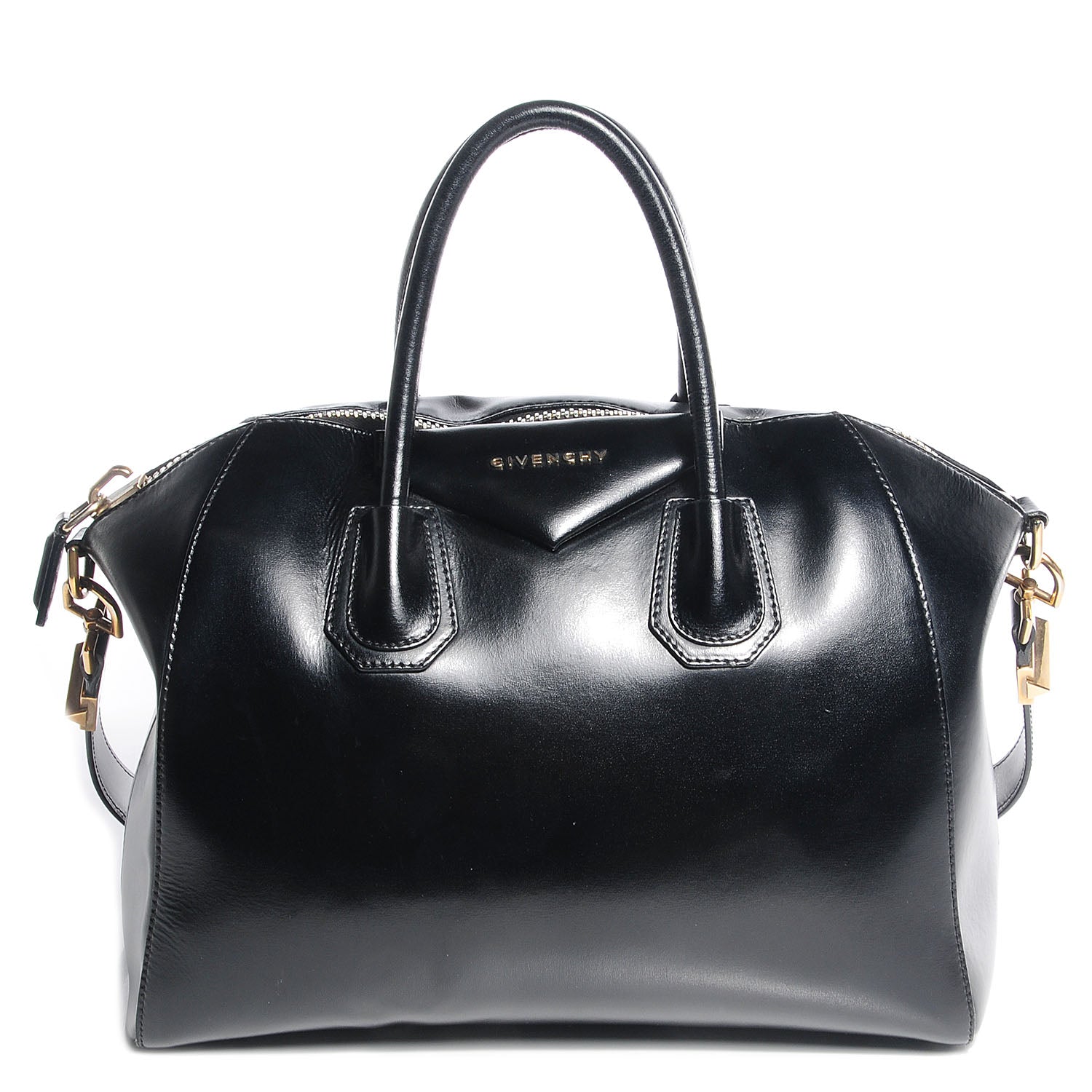 Givenchy Shiny Lord Calfskin Medium Antigona Black 1 of 12
