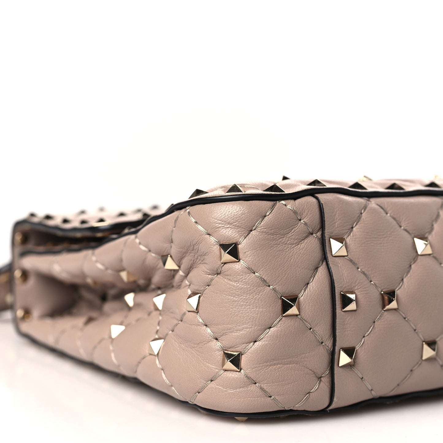 Nappa Medium Rockstud Spike Shoulder Bag Poudre