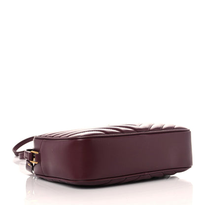 Saint Laurent Calfskin Matelasse Monogram Lou Camera Bag Dark Legion Red 4 of 8
