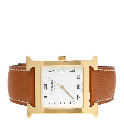 Hermes Stainless Steel Epsom 30.5mm Heure H Hour Quartz Watch Gold 2 of 5