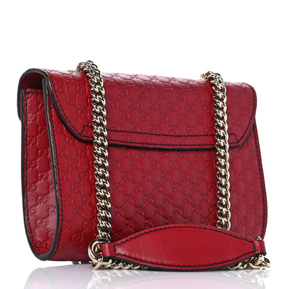 Gucci Soft Microguccissima Mini Emily Chain Shoulder Bag Rosso 3 of 9