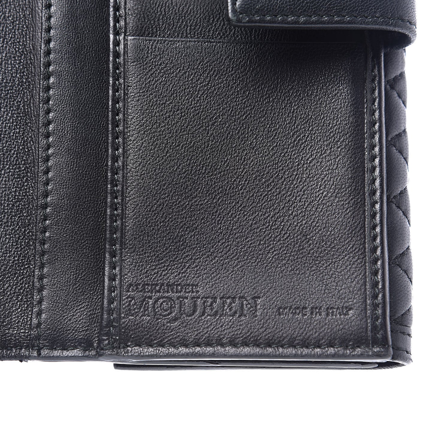 Calfskin Quilted Studded Skull Continental Wallet Black