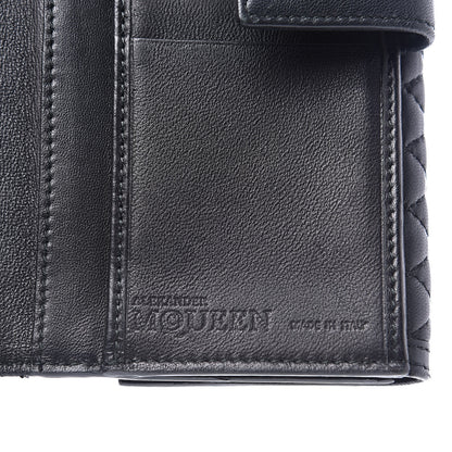 Alexander McQueen Calfskin Quilted Studded Skull Continental Wallet Black 7 of 11