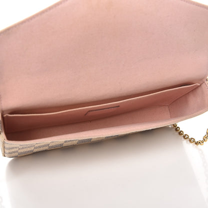 Louis Vuitton Damier Azur Pochette Felicie Chain Wallet Rose Ballerine 5 of 12