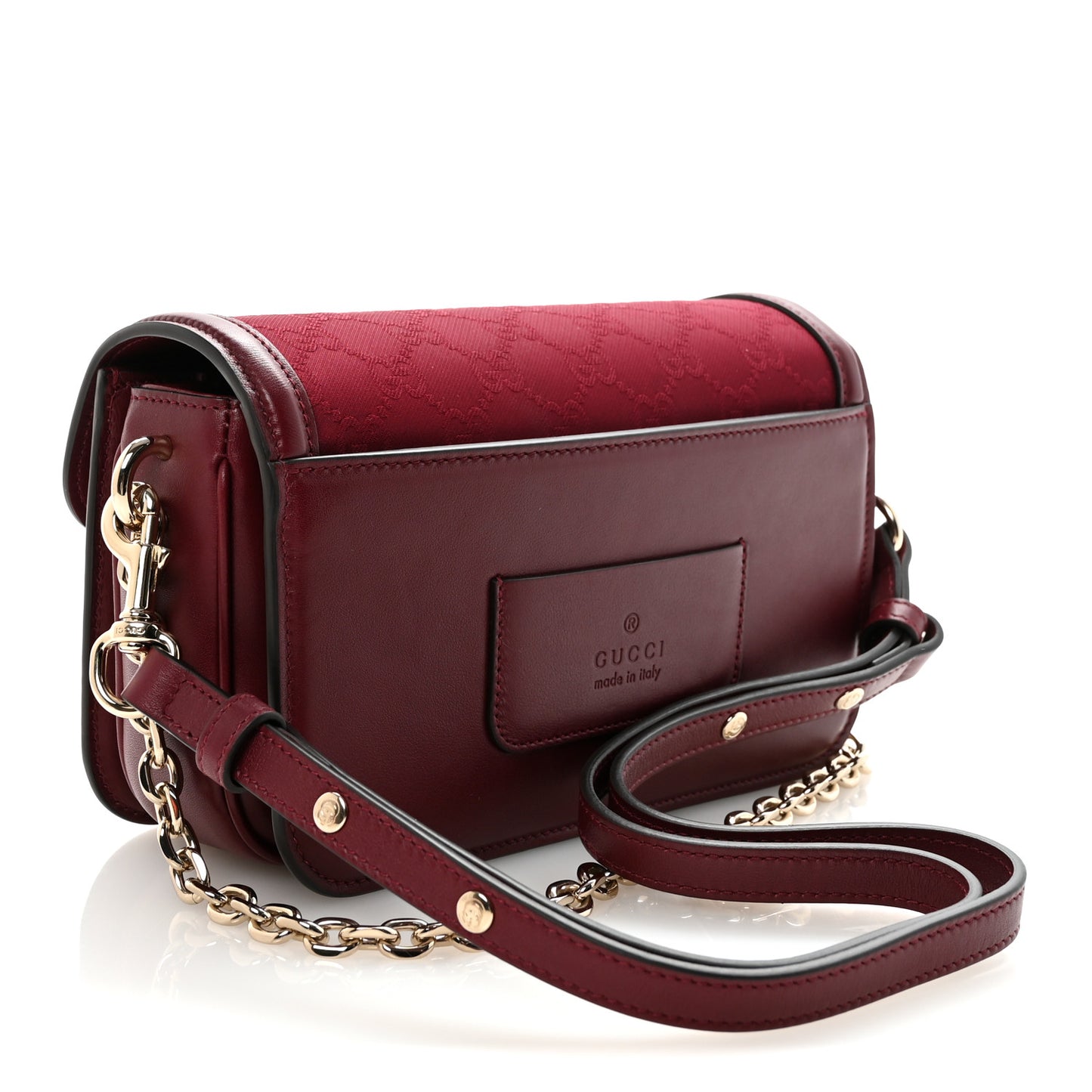 Crepe Wool Silk GG Monogram Go Small Shoulder Bag Rosso Ancora