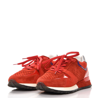 Louis Vuitton Nubuck Calfskin Perforated Run Away Sneakers 35.5 Rouge 3 of 11