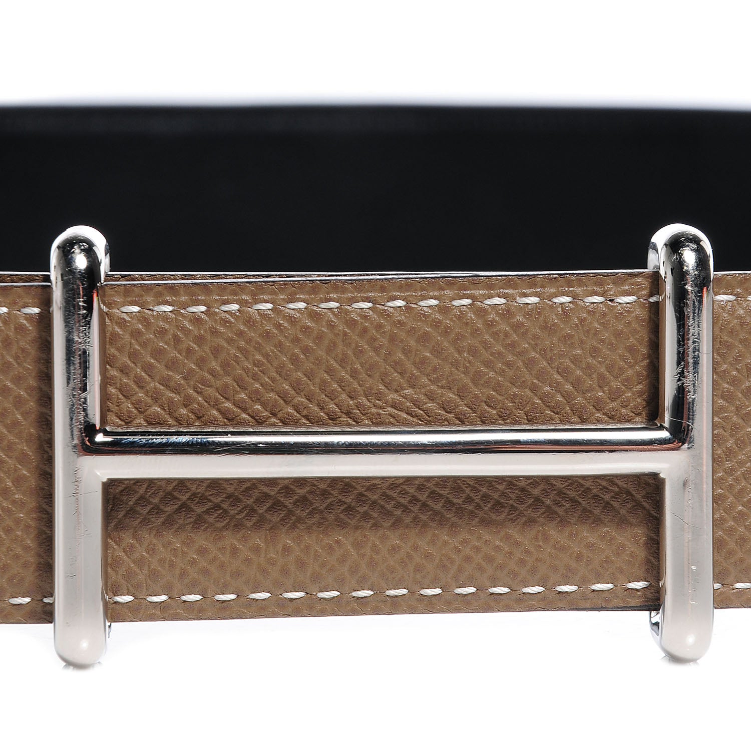 Hermes Epsom Swift Reversible 32mm Idem H Belt 85 Etoupe Noir 6 of 8