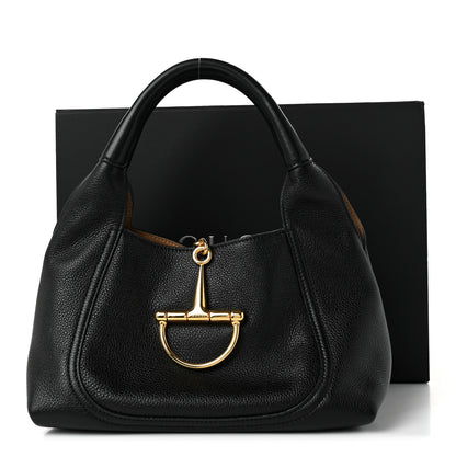 Gucci Grained Calfskin Softbit Medium Shoulder Bag Black 10 of 10