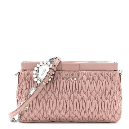 Miu Miu Nappa Matelasse Crystal Small Crossbody Bag Cammeo 1 of 14