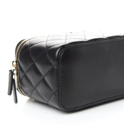 Chanel Lambskin Quilted Small Vanity Case With Chain Black 5 of 10