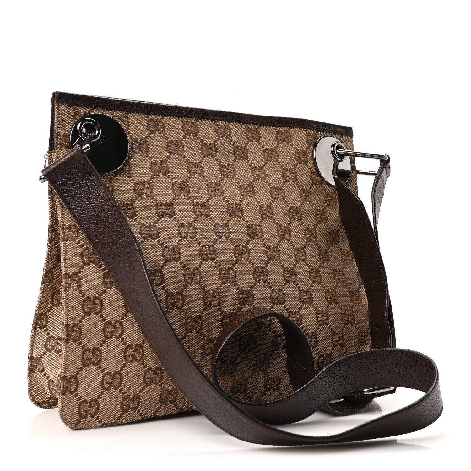 Gucci Monogram Eclipse Messenger Bag Dark Brown 3 of 10