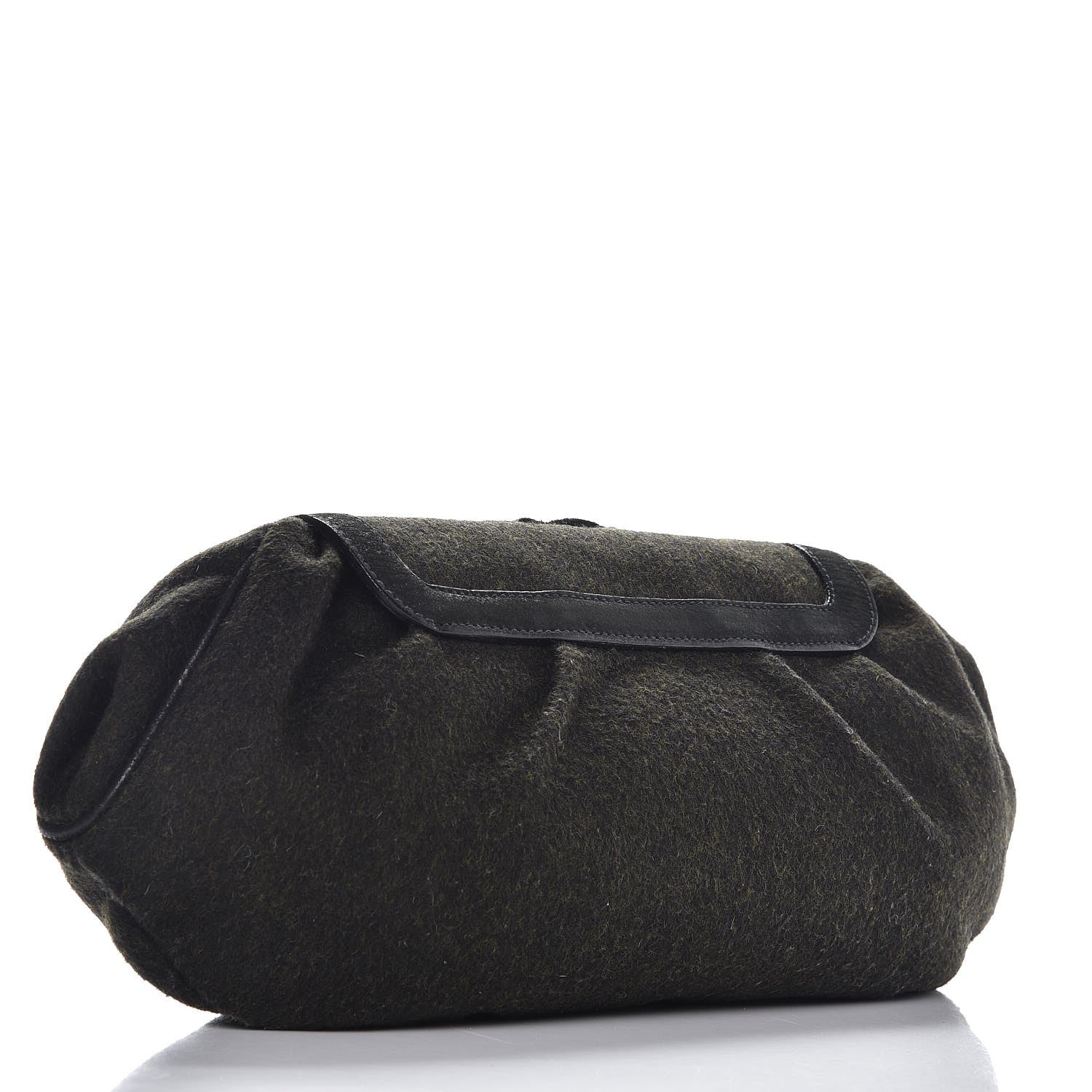 Prada Wool Crystal Clutch Black Militare 3 of 7
