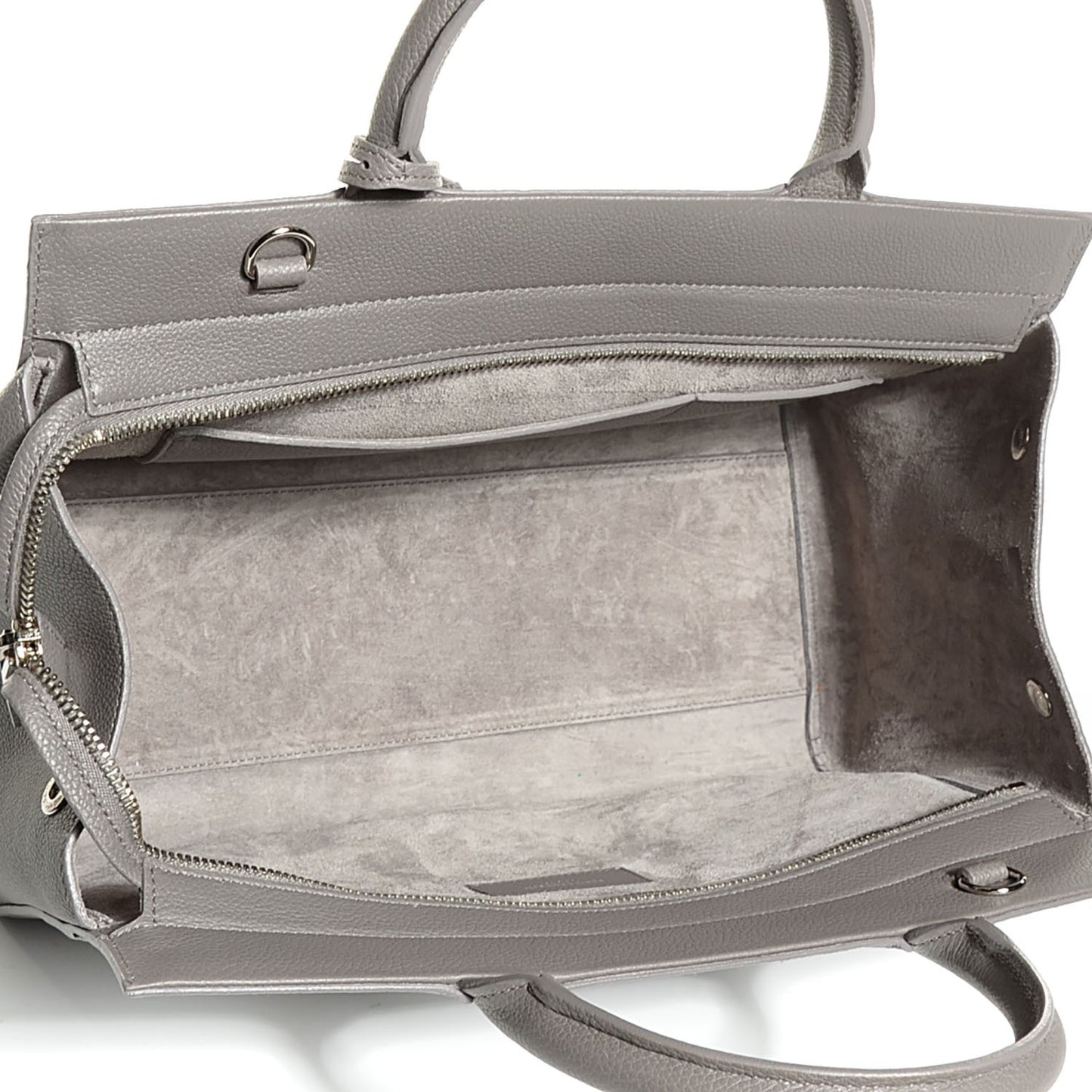 Grained Calfskin Small Cabas Rive Gauche Bag Fog