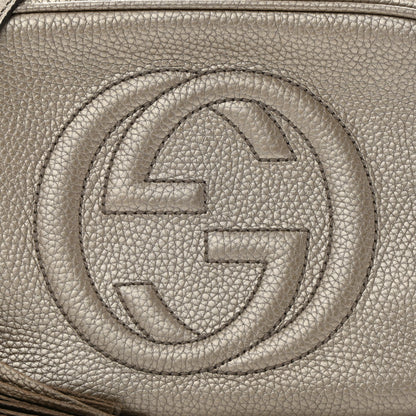 Gucci Metallic Pebbled Calfskin Small Soho Disco Bag Golden Beige 8 of 10