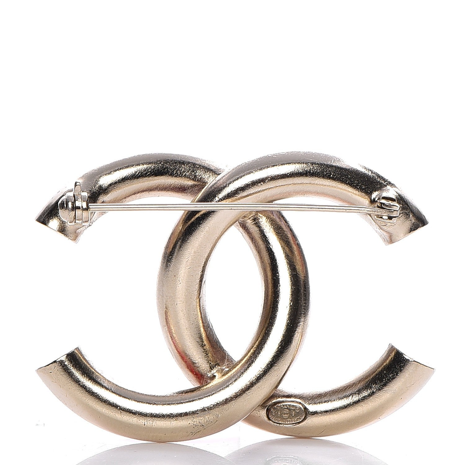 Chanel Baguette Crystal CC Brooch Gold Fuchsia Purple 3 of 6