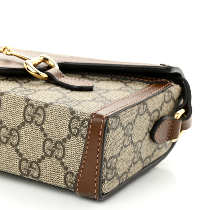 Gucci GG Supreme Monogram Mini Horsebit 1955 Shoulder Bag Beige Brown Sugar 10 of 10