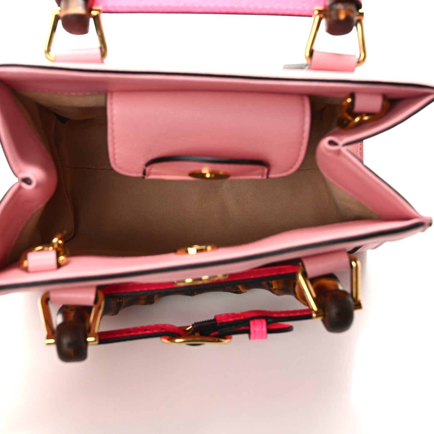 Wonka Grain Calfskin Mini Diana Tote Bag Wild Rose Fuxia Fluo