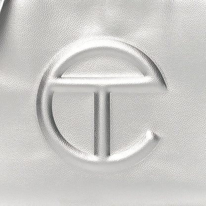 Telfar Metallic Vegan Leather Small Shopping Bag Silver 8 of 11