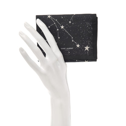 Saint Laurent Nylon Constellation Print Tiny Buffalo Wallet Black 2 of 6