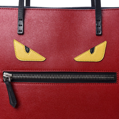 Fendi Vitello Elite Cuoio Monster Buggies Medium Roll Tote Mattone Black Multicolor Lavagna 9 of 9