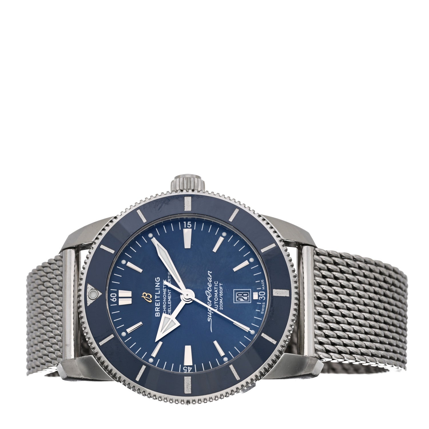 Breitling Stainless Steel 44mm Superocean Heritage II B20 Automatic Watch Blue AB2020 2 of 4