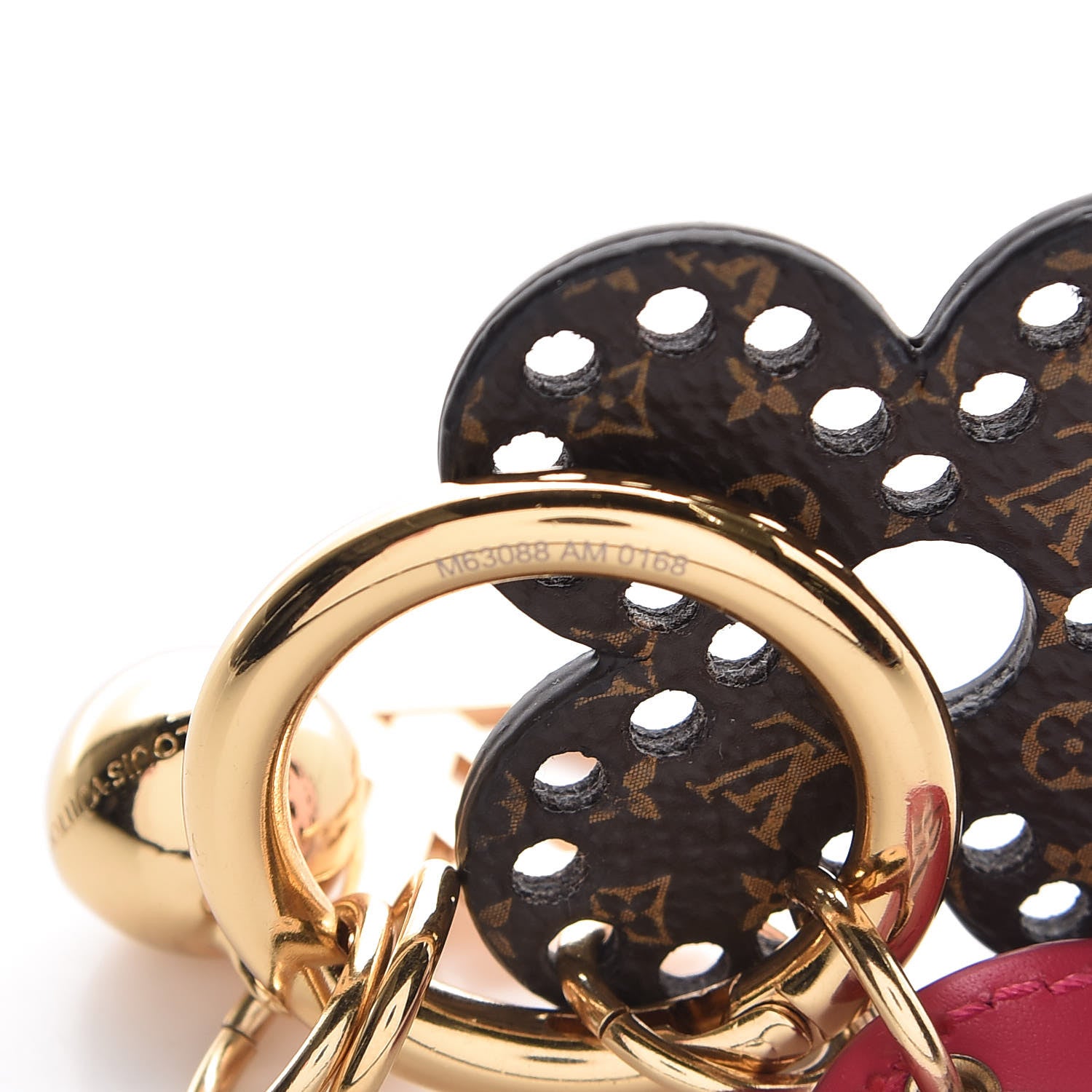 Louis Vuitton Monogram Fetish Flower Perforated Bag Charm Pink 4 of 4