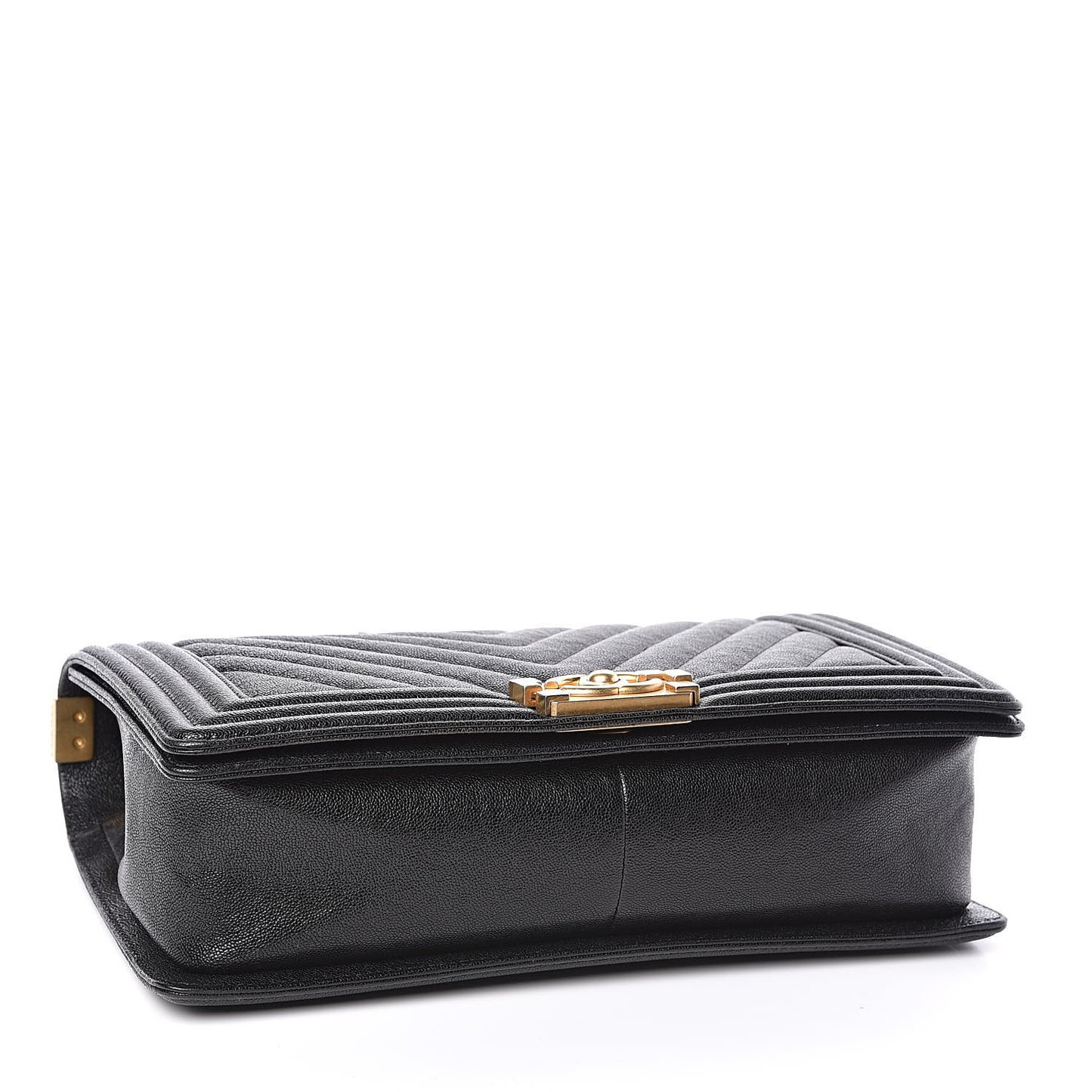 Caviar Chevron Quilted New Medium Boy Flap Black