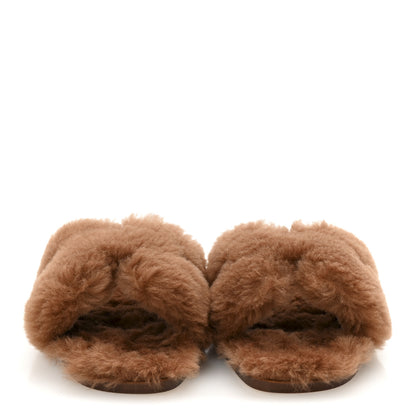 Hermes Woolskin Oran Sandals 37.5 Naturel 3 of 9