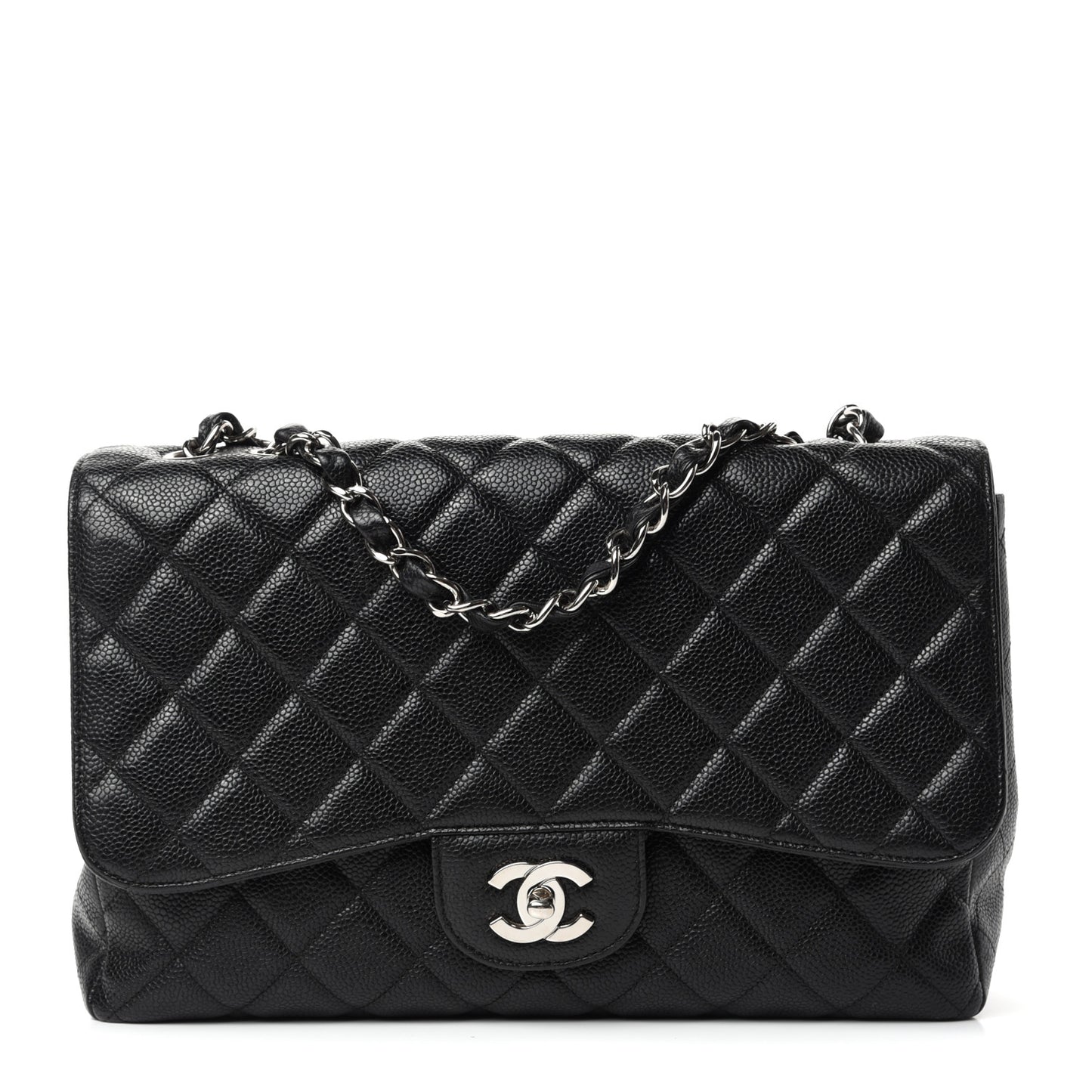 Caviar Quilted Jumbo Single Flap Black